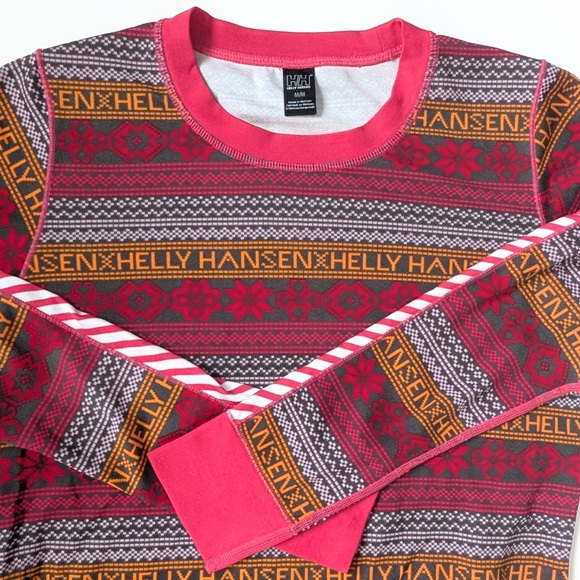 Helly Hansen Women's Holiday Patterned Long Sleeve Base Layer ~ Size Medium - Picture 1 of 9